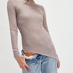 Free People Another Round Long Sleeve in Champagne EUC